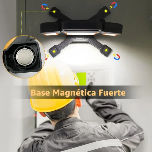 Miniatura 4 de Tresda Luz de trabajo recargable de 30 W, luz de trabajo magnética de 3000 lúmenes, alimentada por batería, impermeable, portátil, inalámbrica