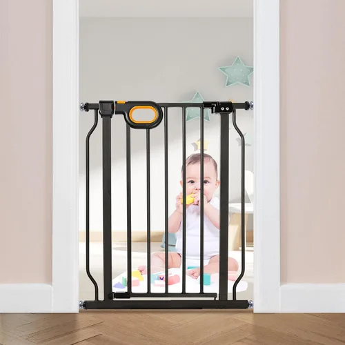 Miniatura 20 de owlie Puerta para bebés de interior de 75 a 85 pulgadas, puerta de seguridad extra ancha para perros, puerta de escalera grande, puertas ajustables