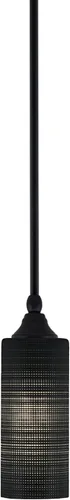 Miniatura 47 de Toltec Lighting Tallo Colgado Mini colgante, acabado de cobre negro, 3.5" cuadrado humo burbuja vidrio