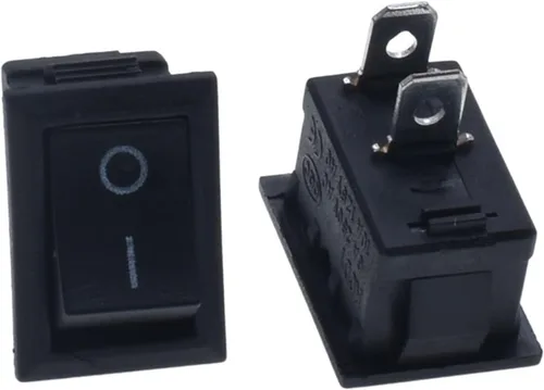 Miniatura 3 de Rocker Switch 10pcs KCD1-101 Rocker Power Switch 6A250V 10A125V Button Switch SKPT 2 feet 15 * 21mm on/Off Control Switch Black ON-Off, Gris