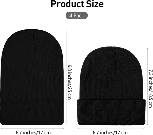 Miniatura 2 de TODDOR Paquete de 4 gorros de invierno para niños gorros de punto acrílicos para clima frío cálido para niños o niñas