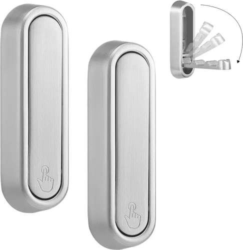 Miniatura 14 de Dntorx Ganchos plegables de pared, 2 piezas ganchos plegables negros para abrigos de alta resistencia, gancho plegable, ganchos para toallas