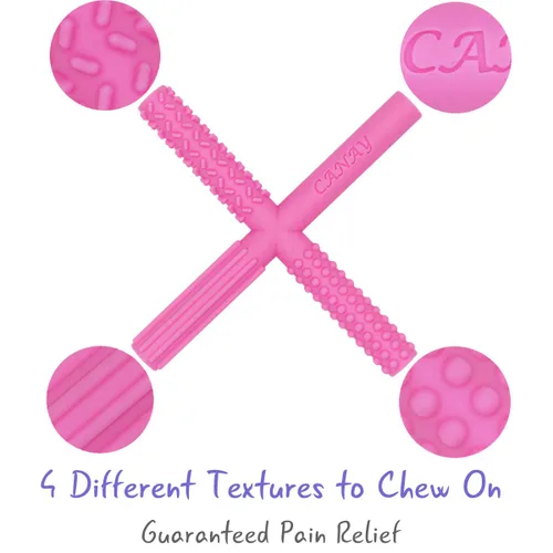 Miniatura 3 de X Hollow - Tubos mordedores con 3 texturas, juguetes de dentición para bebés de 0 a 6 meses, 6 a 12 meses, sin BPA, seguro para congelador