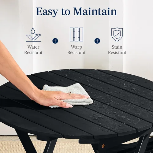 Miniatura 5 de Best Choice Products Juego de 3 piezas de madera de acacia, muebles de patio plegables para patio trasero, balcón, terraza con 2 sillas, mesa