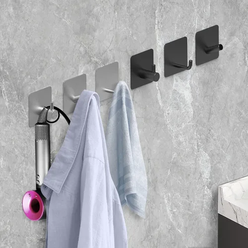 Miniatura 2 de Ganchos adhesivos para colgar toallas, ganchos adhesivos sin taladro, ganchos para toallas para baño, cocina, pared de ducha, ganchos impermeables