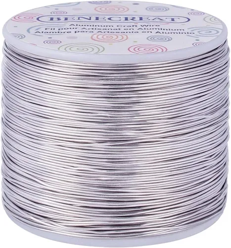 Miniatura 8 de BENECREAT Alambre de aluminio flexible para esculpir joyas de calibre 9, 55 pies, resistente al deslustre, para trabajos de joyería, manualidades