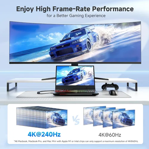Miniatura 4 de Cable Matters Adaptador activo 8K Mini DisplayPort 1.4 a HDMI 2.1 con 4K 240Hz / 8K 60Hz, adaptador unidireccional de cable Mini DisplayPort a HDMI