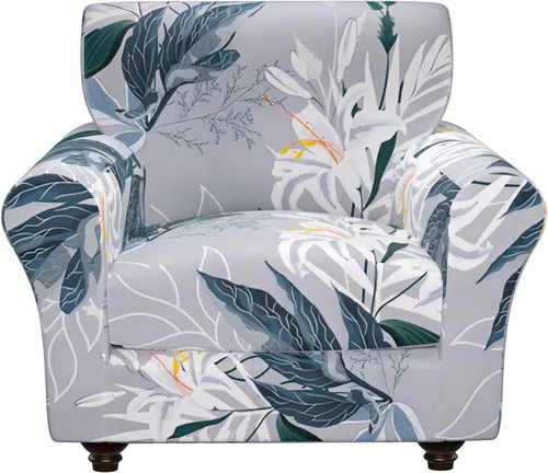 Miniatura 56 de Fundas elásticas para silla, fundas elásticas para sillón de 2 piezas, fundas de sofá lavables con diseño floral para sillón, protector de muebles