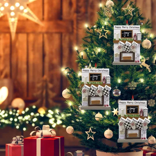 Miniatura 4 de Mantel de chimenea, adornos de Navidad personalizados para la familia, 2025, medias personalizadas, familia de 2, 3, 4, 5, 6 nombres, adorno