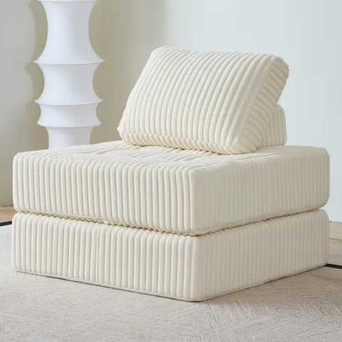 Miniatura 23 de Sofá modular de nube, sofá seccional sin hueso para sala de estar, sofá de espuma viscoelástica de tela de pana, sin montaje, de lujo, moderno