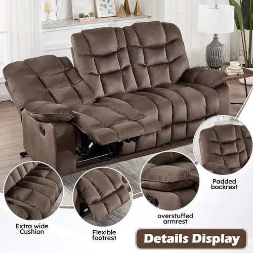 Miniatura 6 de HAOMARKETS Silla reclinable eléctrica con masaje y calor, sillas reclinables eléctricas de 41 pulgadas de ancho con puerto USB, sofá reclinable
