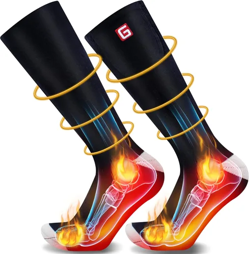 Miniatura 10 de Calcetines con calefacción con batería eléctrica recargable, para mujeres y hombres. Para invierno, esquí, deportes al aire libre. M/L Gris