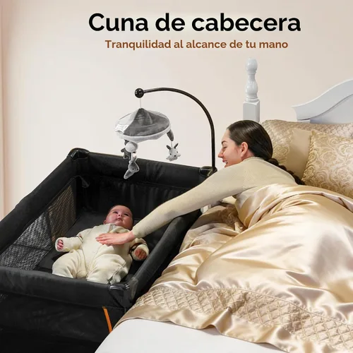 Miniatura 6 de Pamo Babe Paquete de bebé 6 en 1 y juego con moisés – Cuna de viaje de configuración de un solo paso, pequeño corralito portátil para bebés, cuna