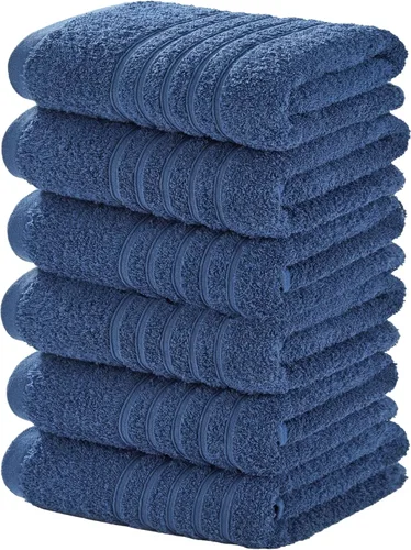 Miniatura 32 de Aibaser Toallas de mano - 16x30 pulgadas - Toallas de mano ligeras y altamente absorbentes para baño, viaje, gimnasio, ducha y spa (Azul)