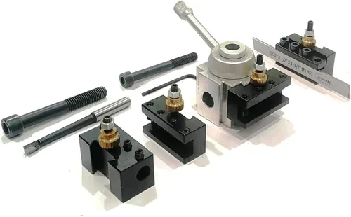 Miniatura 2 de Conjunto de poste de herramienta de cambio rápido de cuerpo de aluminio para mini máquina de torno