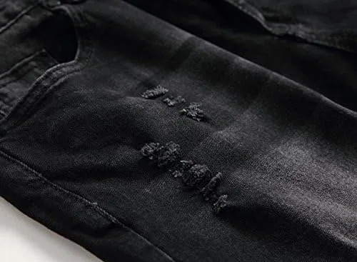 Miniatura 5 de Liuhond Skinny Slim Fashion - Jeans elásticos de motociclista de Hip Hop con agujeros rectos rasgados.