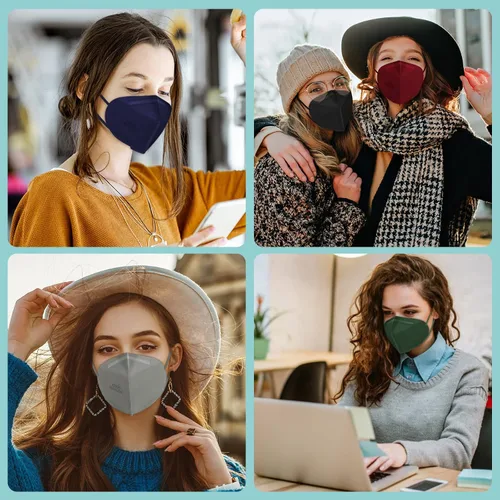Miniatura 6 de XDX Mascarillas KN95, paquete de 50 mascarillas faciales multicolor envueltas individualmente para hombres y mujeres, 5 capas mascarillas