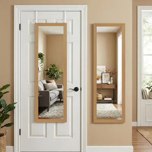 Miniatura 10 de Americanflat - Espejo de puerta negro de 12 x 48 pulgadas, colgante de longitud completa para dormitorio, baño, espejo largo de cuerpo completo