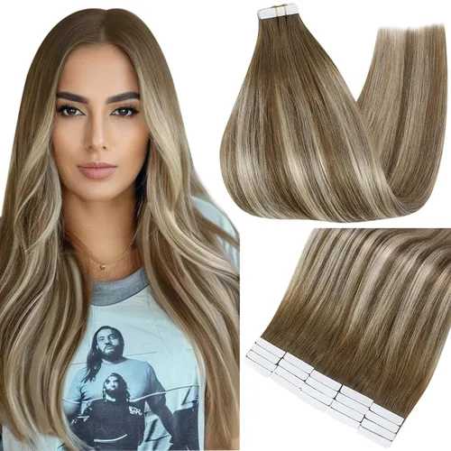 Miniatura 12 de Full Shine - Extensiones de cabello con cinta adhesiva de 18 pulgadas, extensiones de cabello Remy de 1.76 oz, extensiones de cabello lacio