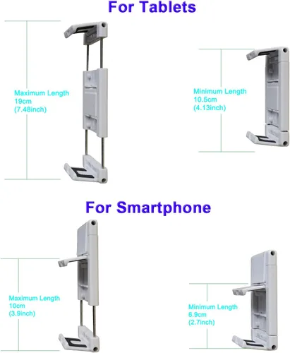 Miniatura 6 de Soporte de pared para teléfonos, soporte de pared para teléfonos y tabletas, se adapta a superficies lisas y rugosas (blanco)