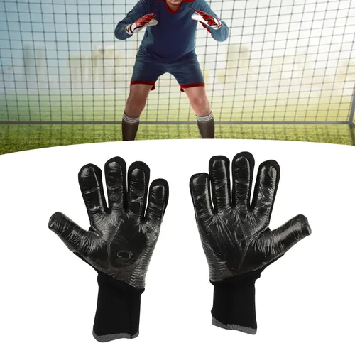Miniatura 9 de 2 guantes de portero de fútbol con palma de látex antideslizante, diseño de malla transpirable para protección adicional de los dedos, guantes