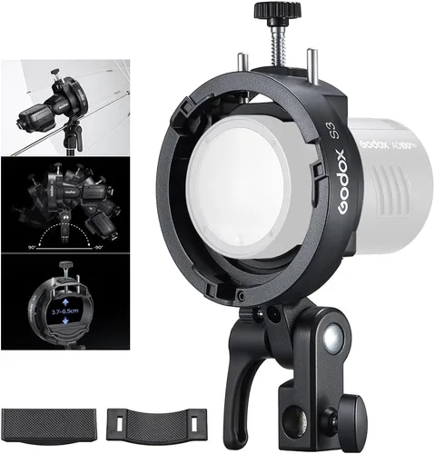 Godox Soporte de flash S3 (soporte de montaje de flash) para Godox AD200Pro AD300Pro V1Pro V100 Speedlite, control de inclinación ajustable,