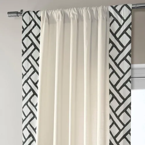 Miniatura 5 de HPD Half Price Drapes Cortinas de algodón sólido con bordes para dormitorio y sala de estar, 50 x 84, DTCC-SB220607-84 (1 panel) Garden Path Negro
