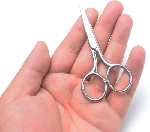 Miniatura 5 de Tijeras profesionales de aseo para el cuidado personal, depilación facial y recorte de cejas de nariz y oreja, acero inoxidable, tijeras de punta