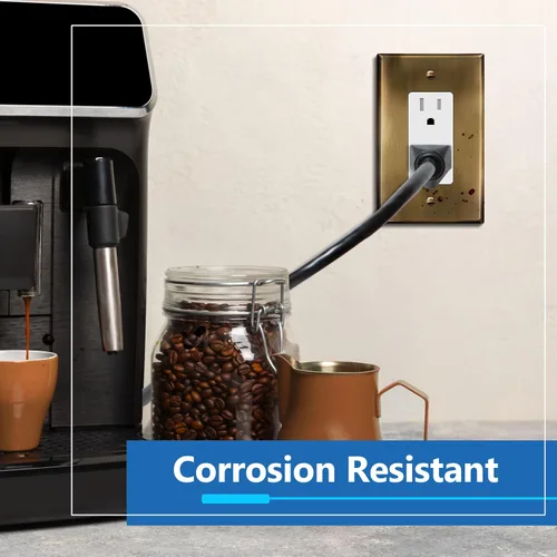 Miniatura 3 de LIDER Placa decorativa de pared de metal para interruptor o receptáculo, cubierta de salida de acero inoxidable, resistente a la corrosión