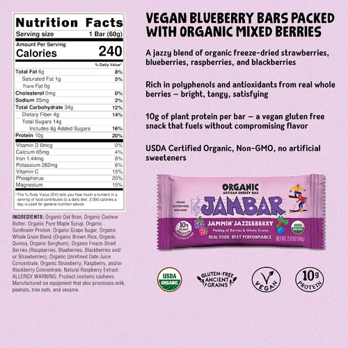 Miniatura 2 de JAMBAR Organic Artisan Energy Bar (Chocolate Cha Cha - 12 unidades)