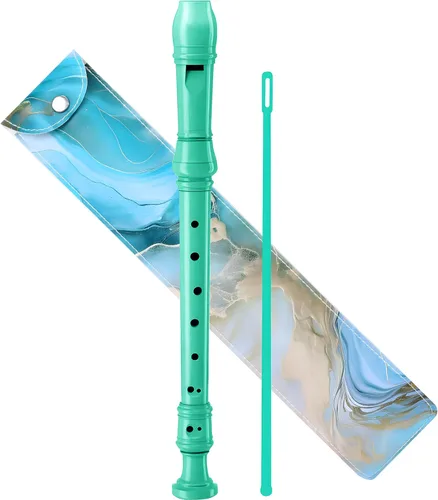 Miniatura 21 de Instrumento de flauta soprano para niños principiantes estudiantes, digitación alemana, llave C, flauta soprano de 3 piezas con varilla de limpieza