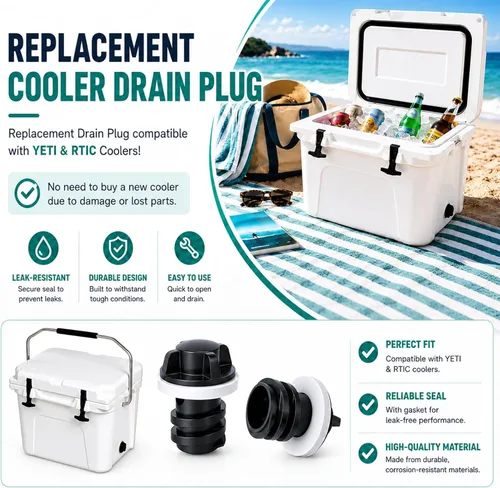 Miniatura 2 de Tapones de drenaje de repuesto compatibles con enfriador Yeti/Rtic 20 35 45 65 110, pequeños tapones de drenaje con diseño a prueba de fugas