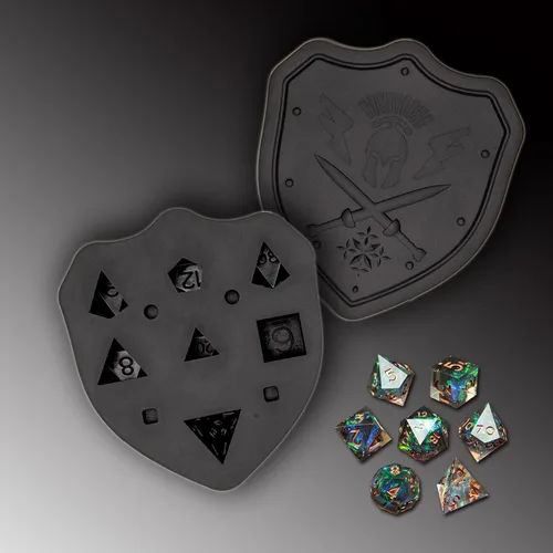 DND - Molde de dados para fundición de resina, moldes de dados de silicona D&D de borde afilado con kit de fabricación de dados, moldes de dados DND