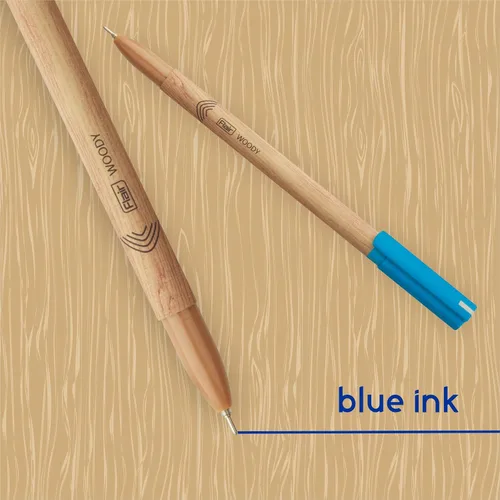 Miniatura 4 de FLAIR Woody - Paquete de blíster de bolígrafo de 0.028 in, atractivo diseño de madera, sistema de flujo de tinta suave con tinta de baja viscosidad