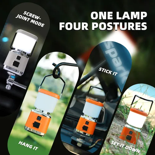 Miniatura 7 de Allspark Linterna LED recargable para campamento, 1000 lúmenes, 4 modos de luz, luces magnéticas para camping, linterna portátil brillante, luces
