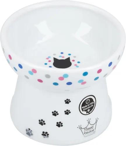 Miniatura 14 de Tazón elevado de comida para gatos Necoichi – Tazón elevado de cerámica para gatos para fatiga de bigotes y cuello, apto para lavavajillas