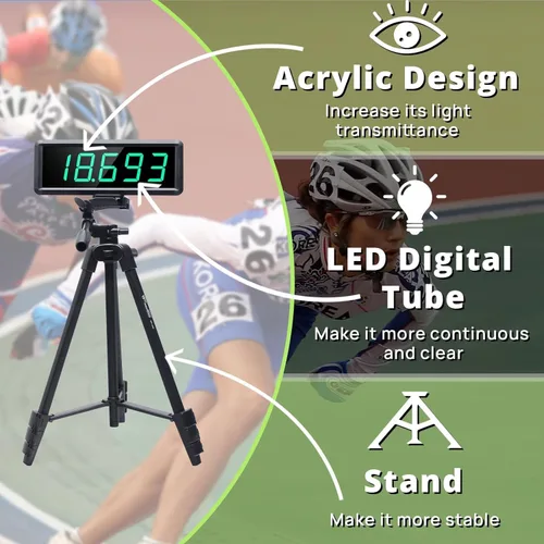 Miniatura 4 de YZ Temporizador láser para sprints, sistema de sprint láser, cronómetro de temporizador láser de pista, entrenamiento de vuelta/velocidad, campo