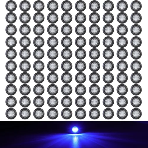 Miniatura 9 de TMH Paquete de 100 luces LED rojas de 3/4 pulgadas con lente ahumada de 3/4 pulgadas, luces de marcador LED laterales para remolque, camión, Lente