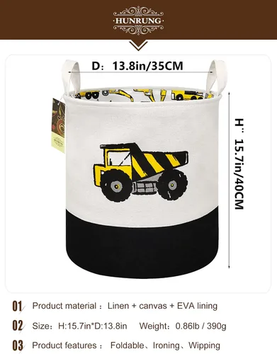 Miniatura 2 de Cesta grande para ropa sucia, organizador de dibujos animados para guardería, juguetes, lavandería, ropa para niños, cestas de regalo (ingeniería)