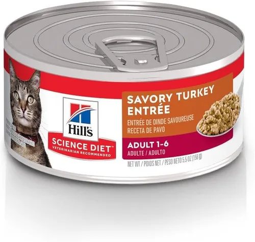 Miniatura 13 de Hill's Science Diet Adulto 1-6, Nutrición Premium para Adultos 1-6, Alimento Húmedo para Gatos, Pollo Picado, Lata de 5 oz, Caja de 24
