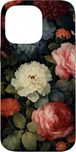 Miniatura 21 de Vintage Dark Flower Pattern Moody Floral Case for iPhone 16