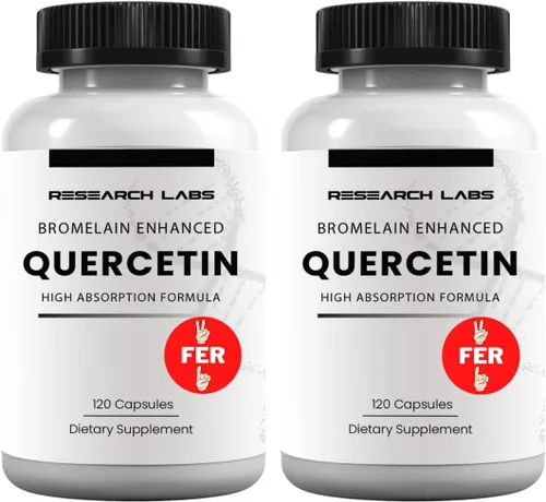 Research Labs Fórmula de alta absorción de quercetina con bromelina