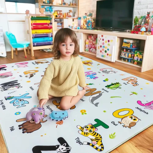 Miniatura 4 de Alfombras infantiles para sala de juegos, alfombra educativa para aprender el alfabeto ABC, suave, lavable a máquina, antideslizante, bonita