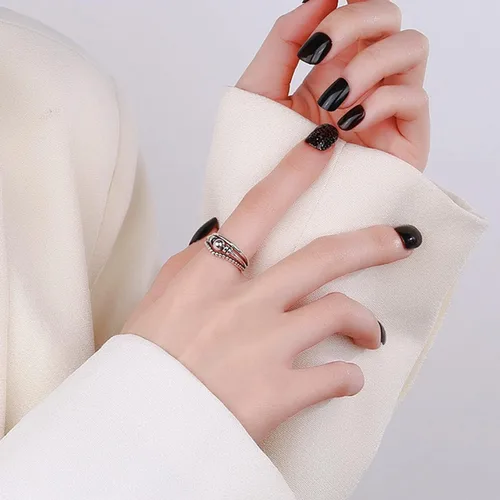 Miniatura 3 de Anillo de plata de ley 925 antiansiedad para mujeres y hombres, anillo de alivio de la ansiedad con cuentas, anillos giratorios para ansiedad