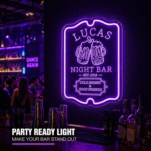 Miniatura 8 de Letrero de barra de neón personalizado para bar en casa, hecho a mano, regulables, personalizables, barras de neón 3D, letrero de luz de cerveza