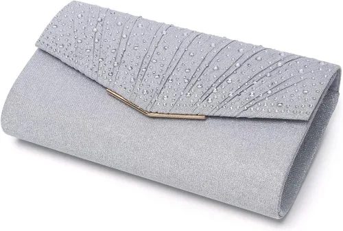Miniatura 3 de Bolso de noche para mujer, bolso de mano con diamantes de imitación, lentejuelas con purpurina, bolso cruzado para mujer, fiesta de boda
