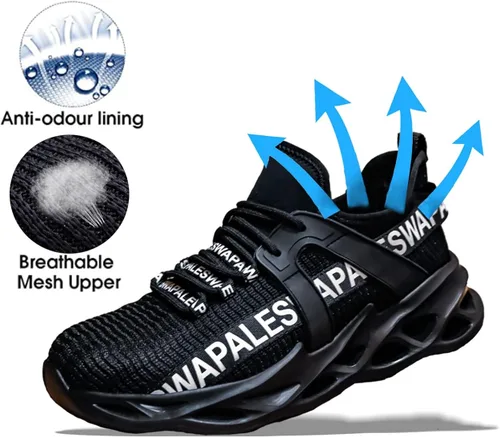 Miniatura 4 de Zapatos de seguridad para el trabajo para hombres y mujeres, zapatos de trabajo de construcción para senderismo, senderos y tenis.