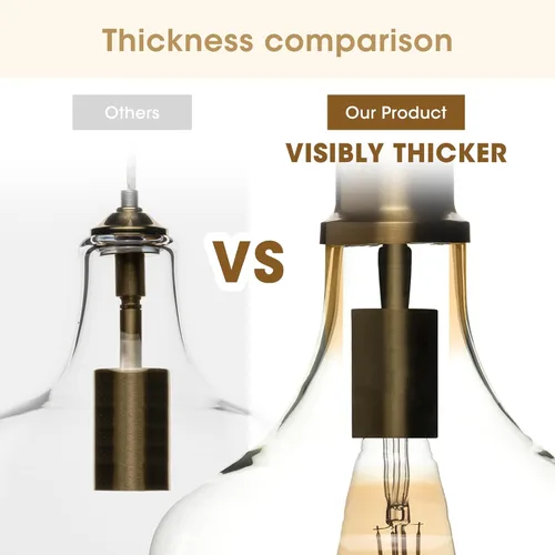 Miniatura 6 de INK+IVY Auburn - Iluminación colgante para comedor, luces industriales de cocina, lámpara colgante con forma de campana de vidrio soplado a mano