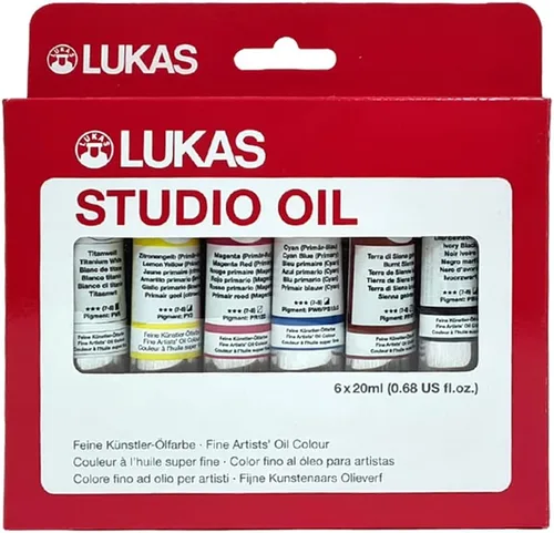 Lukas Studio Artist - Pintura al óleo de alto pigmento hecha con aglutinante natural para artistas, pintura y mucho más. Colores surtidos - 0.7 fl oz