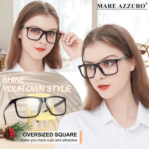 Miniatura 2 de MARE AZZURO Gafas de lectura de gran tamaño para mujer, lectores de cabeza grande 1.0 1.25 1.5 1.75 2.0 2.25 2.5 2.75 3.0 3.5 4.0 5.0 6.0